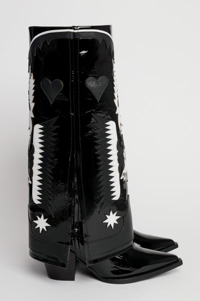 filles a papa TEXAS HAUTE EN CUIR VERNI NOIR