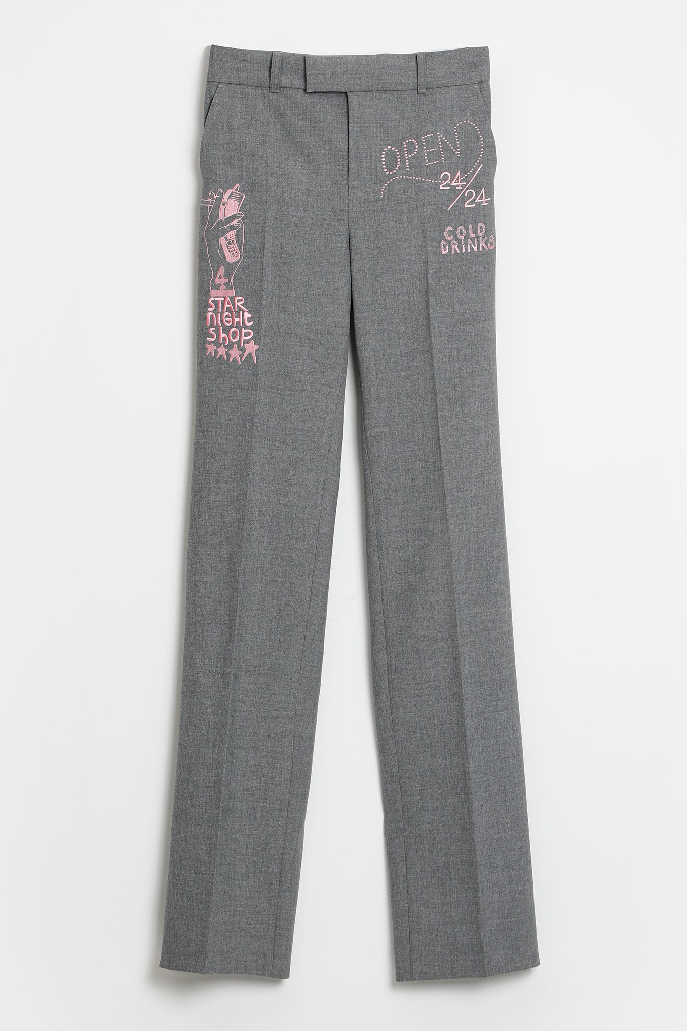 MATT EMBROIDERY GREY/PINK