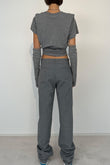 MATT EMBROIDERY GREY/PINK