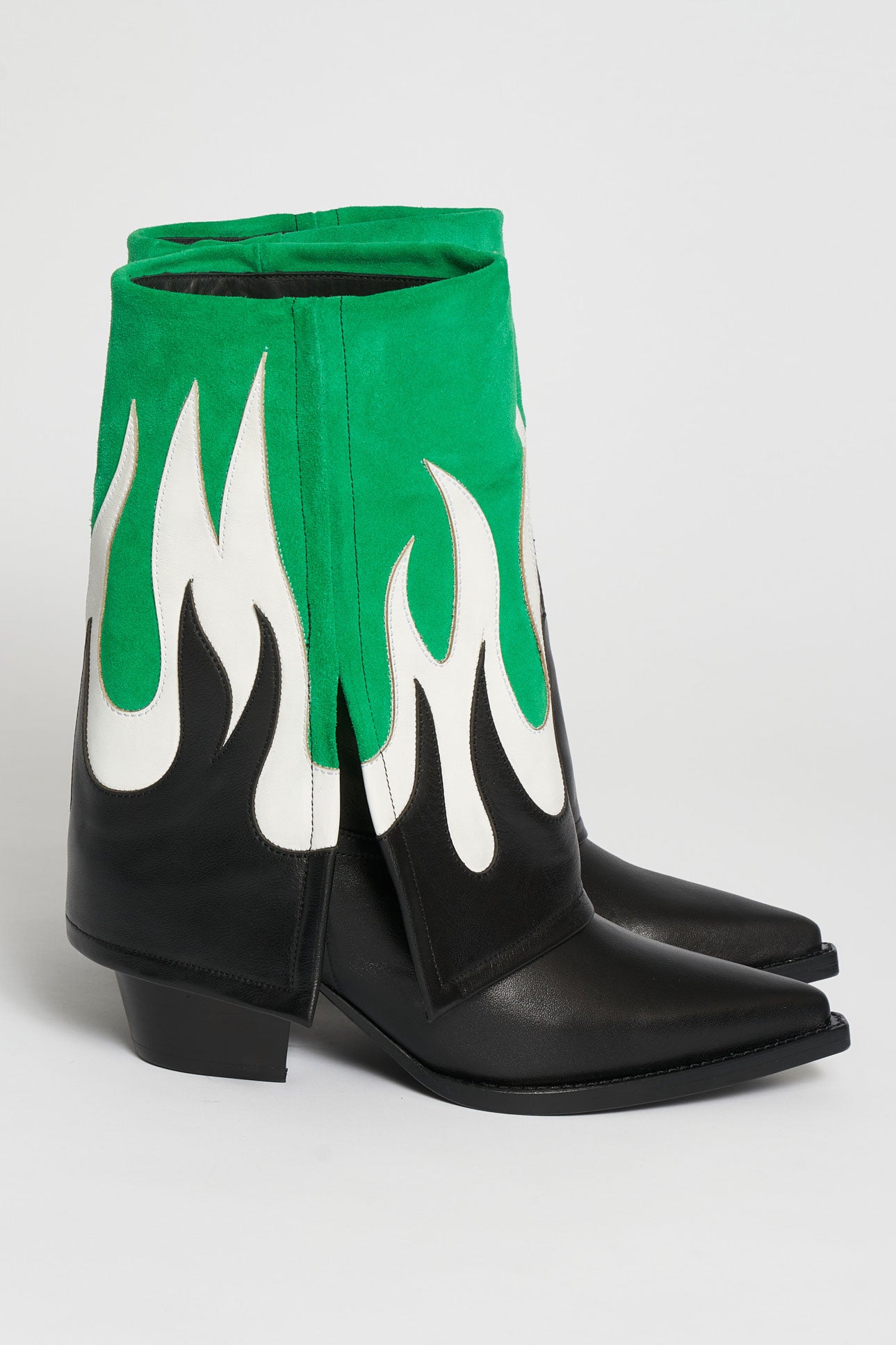 Black and green cowboy boots hotsell