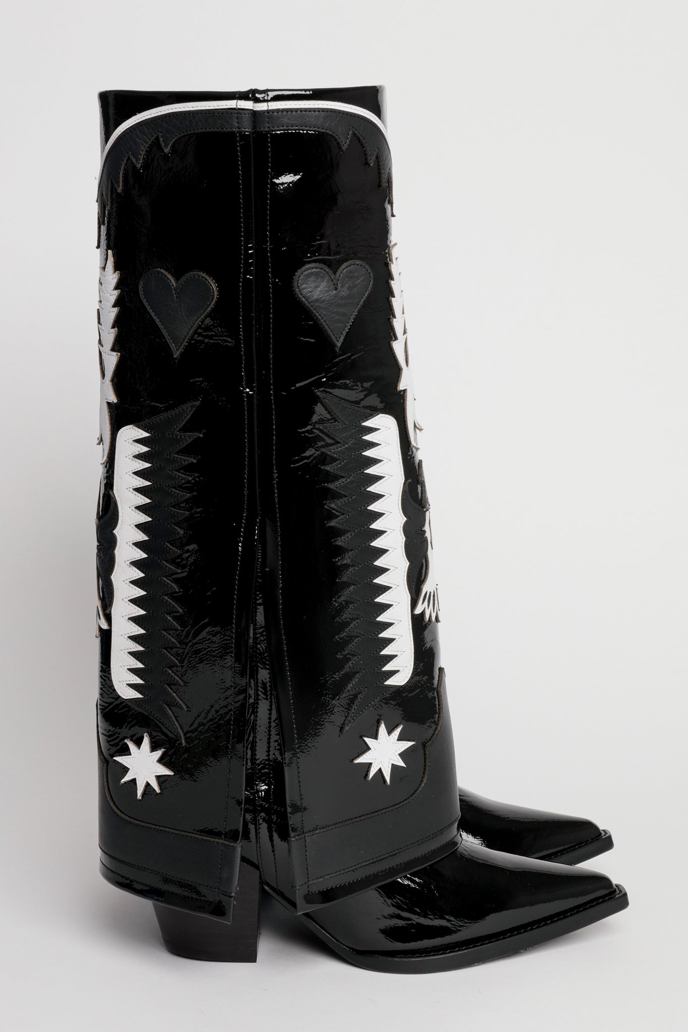 TEXAS HIGH BLACK CRACKLED PATENT